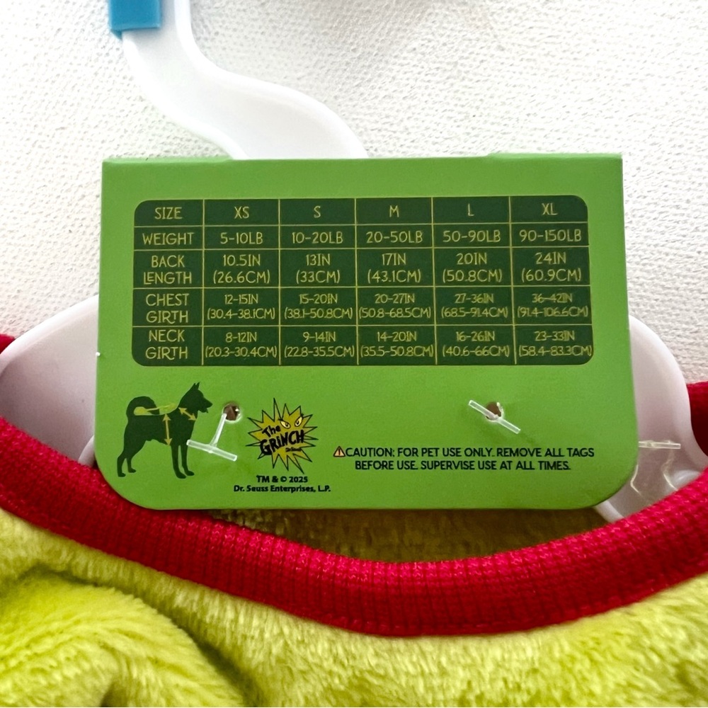 Dr. Seuss' The Grinch Holiday Pet Pajamas for Cats & Dogs Green Size Small NWT - Picture 6 of 7